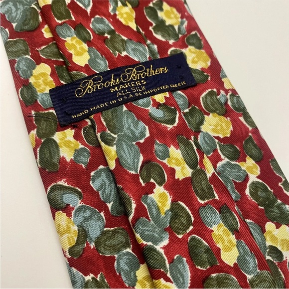 NWOT Brooks Brothers Makers Modern Red Floral All Silk Tie, Classic 3.5 x 60 - Picture 6 of 6